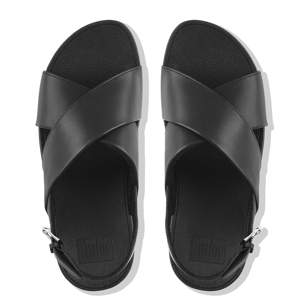 Fitflop Womens Sandals Black - Lulu Leather Back-strap - 78LHIABKN